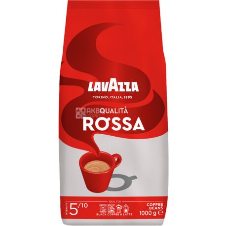 Lavazza Qualita Rossa, 1 кг, Кофе в зернах средней обжарки, купаж