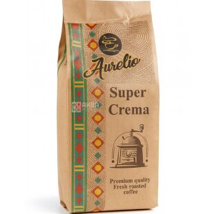 Aurelio Super Crema, 906 г, Кава в зернах середнього обсмаження Ауреліо, купаж