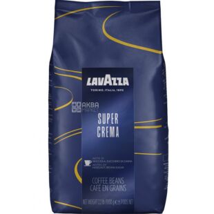 Lavazza Super Crema, 1 кг, Кофе в зернах средней обжарки Лавацца, купаж