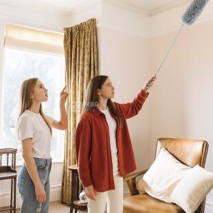 Щетка для уборки с телескопической ручкой, 280 см, серая