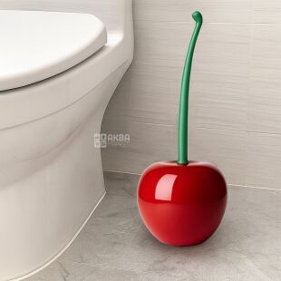 ViO, Йоржик для унитаза красная Вишня, пластиковый, 38х13 см