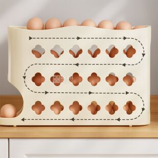 Органайзер для хранения яиц, пластиковый, на 4 полки, 185х62х320 мм