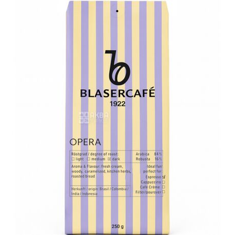 BlaserCafe Opera, 250 г, Кофе в зернах темной обжарки Блазер, купаж