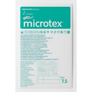 Mercator Medical Dermagel Micro, 1 пара, Размер L, Меркатор, Перчатки латексные хирургические, неопудренные, удлиненные, коричне