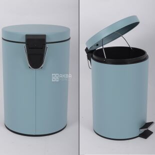 ViO 7B10-ROM, 7 л, Відро для сміття з педаллю та внутрішнім пластиковим контейнером, металеве, блакитне