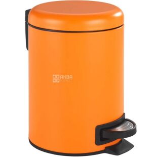 ViO 5B6-ROS, 5 л, Ведро для мусора с педалью и внутренним пластиковым контейнером, металлическое, оранжевое