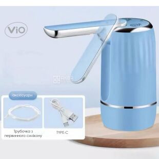 ViO E27, Електрична USB помпа для води з дисплеєм та носиком, що складається, блакитна