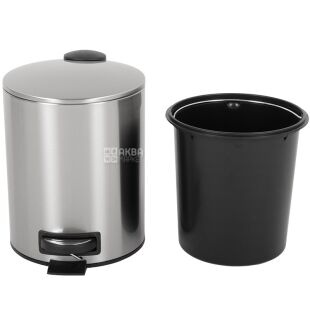 ViO 5B8-ROM, 5 л, Мусорное ведро с педалью и внутренним пластиковым контейнером, металлическое