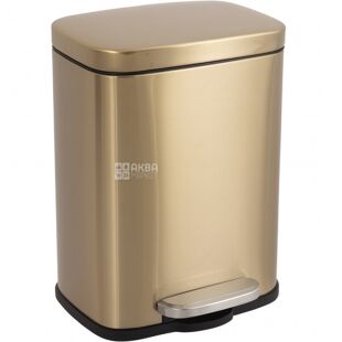 ViO 5B1-REM, 5 л, Відро для сміття з педаллю та внутрішнім пластиковим контейнером, металеве, золотисте