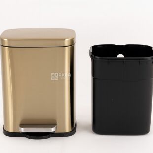 ViO 5B1-REM, 5 л, Відро для сміття з педаллю та внутрішнім пластиковим контейнером, металеве, золотисте