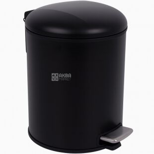 ViO 5B5-ROM, 5 л, Відро для сміття з педаллю та внутрішнім пластиковим контейнером, металеве, чорне 
