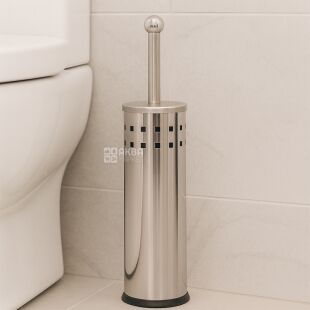 ViO TB03-ROМ, Йоржик для унітазу з підставкою, металевий, сріблястий