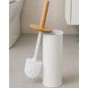 ViO TB01-ROM, Йоржик для унитаза с подставкой, металлический, белый, с бамбуковой ручкой