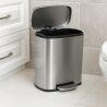 ViO 5B1-REM, 5 л, Ведро для мусора с педалью и внутренним пластиковым контейнером, металлическое, серебристое