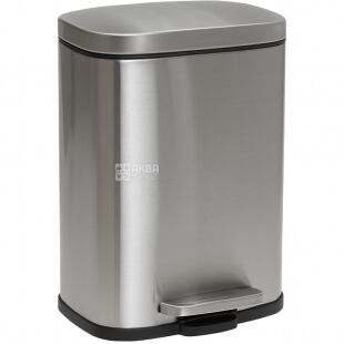 ViO 5B1-REM, 5 л, Ведро для мусора с педалью и внутренним пластиковым контейнером, металлическое, серебристое