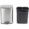 ViO 12B2-REM, 12 л, Ведро для мусора с педалью и внутренним пластиковым контейнером, металлическое, серебристое