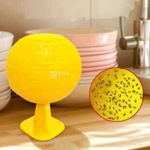 Пастка для комах липка, кругла, жовта, 75х120 мм