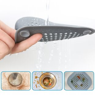 Універсальна силіконова сітка для зливу у ванній та кухні, 14 х 14 см