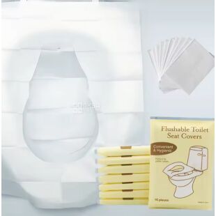 Одноразові накладки для унітазу, 10шт., 360х425 мм