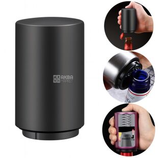 Автоматичний магнітний відкривач пляшок, металевий, чорний