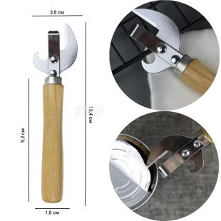 Відкривачка для консервів з дерев’яною ручкою, 154 мм