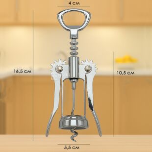 Штопор із нержавіючої сталі з відкривачкою для пляшок, 16 см