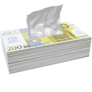 Clever, 200 pcs., Double-layer cosmetic napkins, white, 20×21 cm