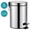 ViO 3B9-ROS, 3 л, Ведро для мусора с педалью и внутренним пластиковым контейнером, металлическое, серебристое
