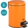 ViO 5B6-ROS, 5 л, Відро для сміття з педаллю та внутрішнім пластиковим контейнером, металеве, помаранчеве