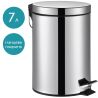 ViO 7B9-ROS, 7 л, Мусорное ведро с педалью и внутренним пластиковым контейнером, металлическое, серебристое