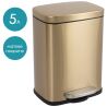 ViO 5B1-REM, 5 л, Ведро для мусора с педалью и внутренним пластиковым контейнером, металлическое, золотистое