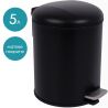 ViO 5B5-ROM, 5 л, Відро для сміття з педаллю та внутрішнім пластиковим контейнером, металеве, чорне 