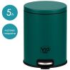 ViO 5B7-ROM, 5 л, Ведро для мусора с педалью и внутренним пластиковым контейнером, металлическое, изумрудное