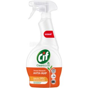 Cif, 500 мл, Средство моющее для кухни, Анти-жир, Универсальный, Ультра быстрый