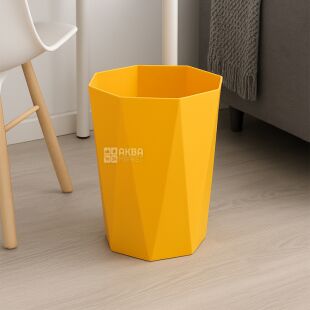ViO, 8 л, Кошик для паперів, пластиковий, жовтий