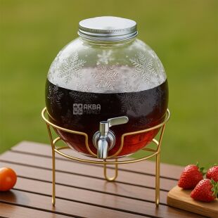 ViO GWT-01, 6 л, Стеклянный диспенсер для напитков на металлической подставке