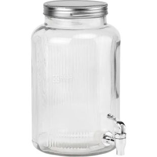 ViO GWT-03, 5,5 л, Склянний диспенсер для напоїв на металевій підставці