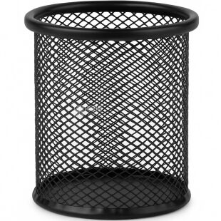 Clever, 90х95х85 мм, Подставка металлическая для ручек, круглая, черная