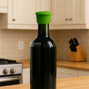 ViO, Кришка багаторазова силіконова для винних пляшок, зелена, 1 шт.