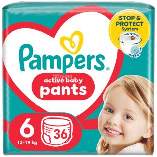 Pampers Pants, Giant, 36 pcs., Diapers-panties for children, Size 6, 14-19 kg