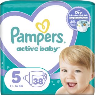  Pampers Active Baby, 38 шт., Подгузники детские, Размер 5, 11-16 кг