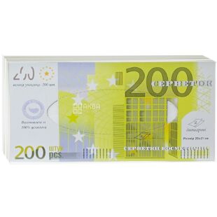 Clever, 200 шт., Серветки косметичні двошарові целюлозні, білі, 20×21 см