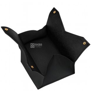 Органайзер-футляр для серветок із екошкіри, чорний, 135 х 190 х 110 мм