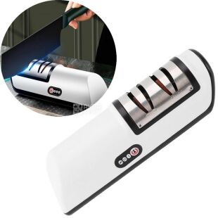 Електрична точилка для ножів з регульованою швидкістю та подвійною системою заточування