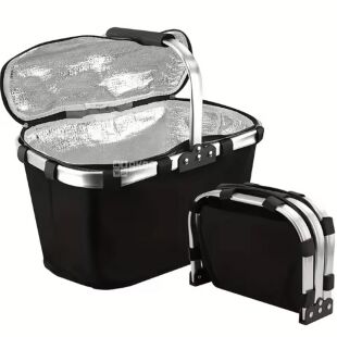 Термосумка для пикника, складная, черная, 41х28х39 см