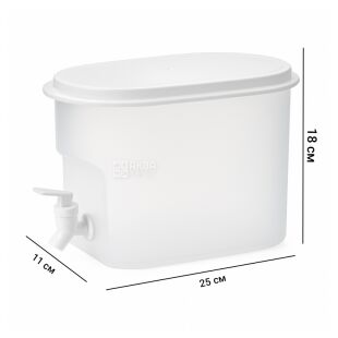 Диспенсер для води і напоїв з краном та кришкою, 2,5 л, пластиковий