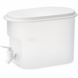 Диспенсер для води і напоїв з краном та кришкою, 2,5 л, пластиковий