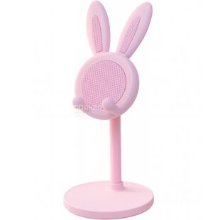 Тримач для телефона Зайчик, рожевий, пластиковий