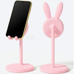 Держатель для телефона Зайчик, розовый, пластиковый