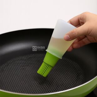 Дозатор для олії з силіконовою щіточкою, 80 мл, зелений